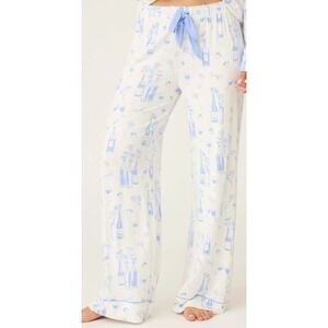 PJ Salvage Parisian Dreams Tank & Pants Set Women's XL Blue/Ivory NWT